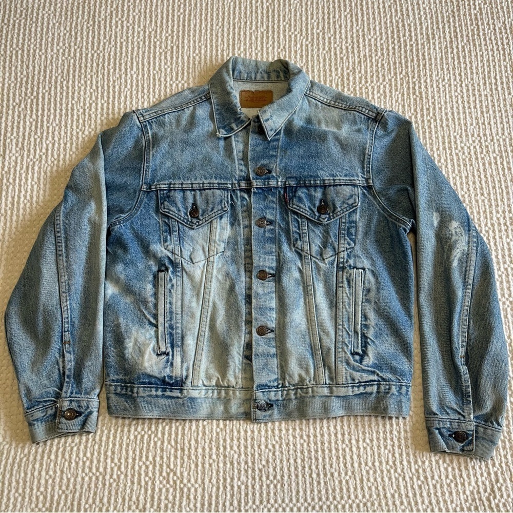 Vtg Levi's Blue Denim Type III Red Tab Trucker Chore Jacket